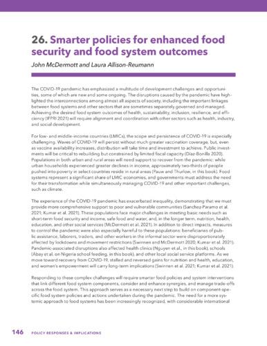 Smarter policies for enhanced food security and food system outcomes