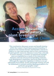 Access and benefit sharing in participatory plant breeding in Southwest China