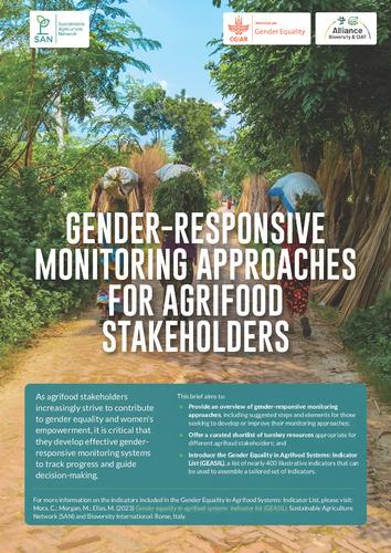 Gender-responsive monitoring approaches for agrifood stakeholders