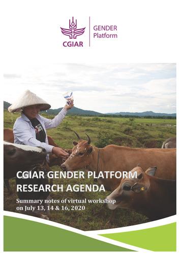 CGIAR GENDER Platform Research Agenda: Summary notes of virtual workshop on July 13, 14 & 16, 2020.