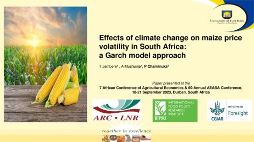 Effects of climate change on maize price volatility in South Africa: A Garch model approach