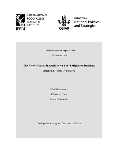 The role of spatial inequalities on youth migration decisions: Empirical evidence from Nigeria