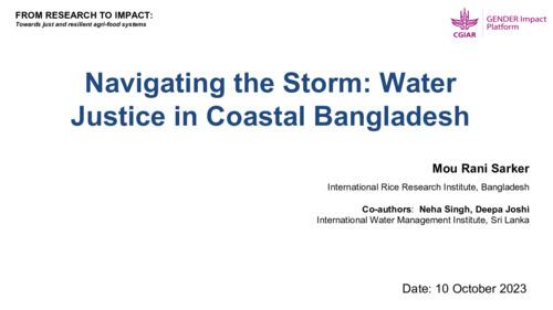 Navigating the Storm: Water Justice in Coastal Bangladesh