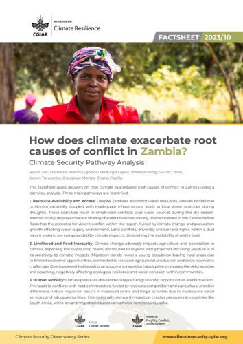 How does climate exacerbate root causes of conflict in Zambia? Climate security pathway analysis