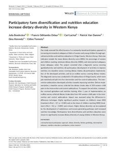 Participatory farm diversification and nutrition education increase dietary diversity in Western Kenya