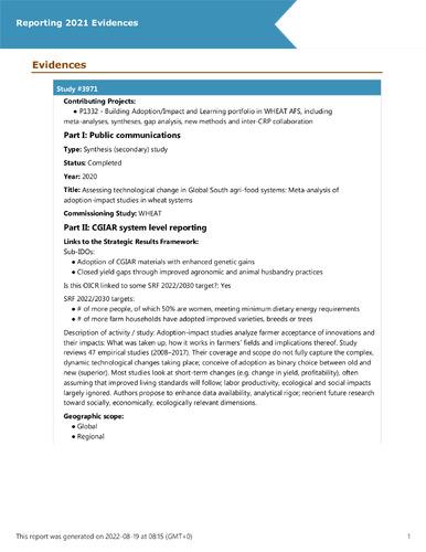 Assessing technological change in Global South agri-food systems: Meta-analysis of adoption-impact studies in wheat systems