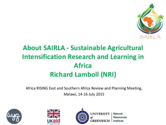 About SAIRLA: Sustainable agricultural intensification research and learning in Africa