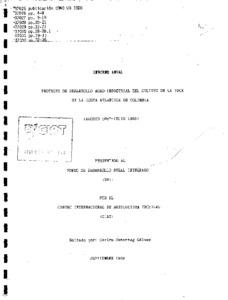 Proyecto de desarrollo agro-industrial del cultivo de la yuca en la Costa Atlantica de Colombia (agosto 1987-julio 1988). Informe Anual [online]