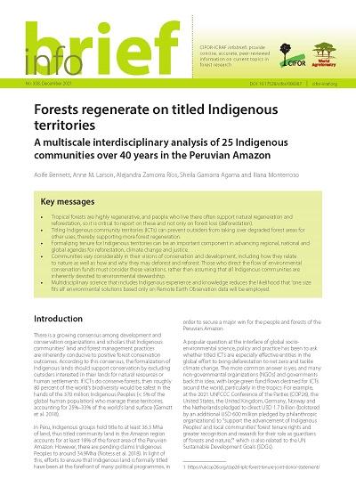 Forests regenerate on titled Indigenous territories: A multiscale interdisciplinary analysis of 25 Indigenous communities over 40 years in the Peruvian Amazon