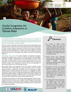 Gender Integration for Inclusive Adaptation to Climate Risks
