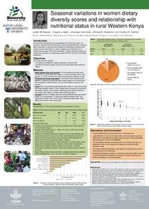 Seasonal variations in women dietary diversity scores and relationship with nutritional status in Western Kenya [Poster]
