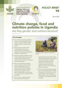 Climate change, food and nutrition policies in Uganda: Are they gender- and nutrition-sensitive?