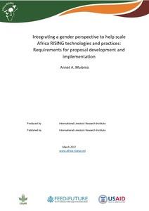 Integrating a gender perspective to help scale Africa RISING technologies and practices: Requirements for proposal development and implementation