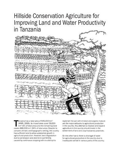 Conserving soils: Hillside conservation agriculture for improving land and water productivity in Tanzania