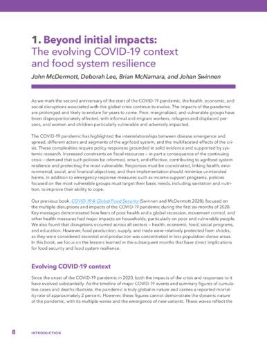Beyond initial impacts: The evolving COVID-19 context and food system resilience