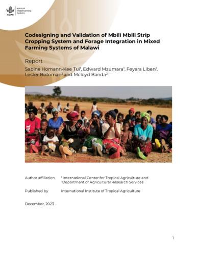 Co-designing and validation of Mbili Mbili strip cropping and forage integration in mixed farming systems of Malawi