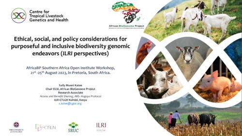 Ethical, social, and policy considerations for purposeful and inclusive biodiversity genomic endeavors (ILRI perspectives)
