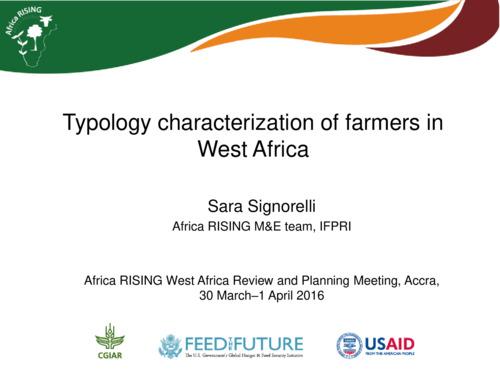 Typology characterization of farmers in West Africa