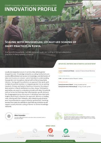 Scaling with households: socially inclusive locally led scaling of climate adaptation practices in dairy systems of Kenya