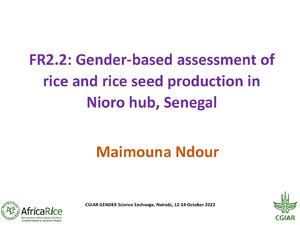 FR2.2: Gender-based assessment of rice and rice seed production in Nioro hub, Senegal