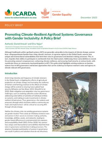 Promoting Climate-Resilient Agrifood Systems Governance with Gender Inclusivity: A Policy Brief