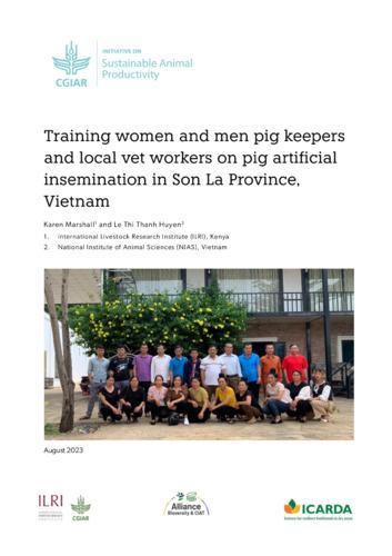 Training women and men pig keepers and local vet workers on pig artificial insemination in Son La Province, Vietnam