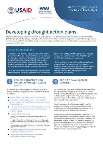 Developing drought action plans