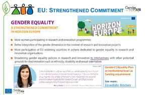 FR2.1: Gender equality - A strengthened commitment in Horizon Europe