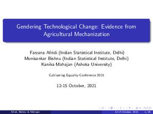 TH1.4: Gendering technological change: Evidence from agricultural mechanization