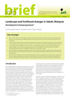 Landscape and livelihood changes in Sabah, Malaysia: Development in Kampung Gaman