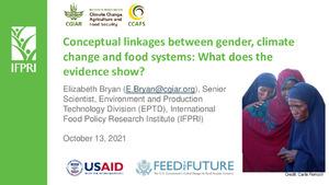 WE5.2: Conceptual linkages between gender, climate change and food systems: What does the evidence show?