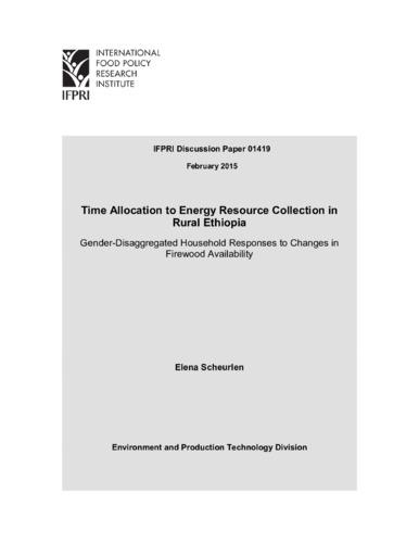 Time allocation to energy resource collection in rural Ethiopia: Gender-disaggregated household responses to changes in firewood availability