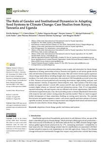 The role of gender and institutional dynamics in adapting seed systems to climate change: case studies from Kenya, Tanzania and Uganda
