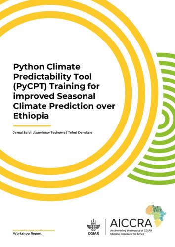 Python Climate Predictability Tool (PyCPT) training for improved seasonal climate prediction over Ethiopia