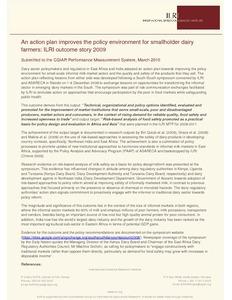 An action plan improves the policy environment for smallholder dairy farmers: ILRI outcome story 2009
