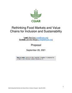 Rethinking Food Markets and Value Chains for Inclusion and Sustainability - Proposal