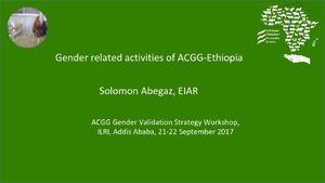 Gender related activities of ACGG-Ethiopia