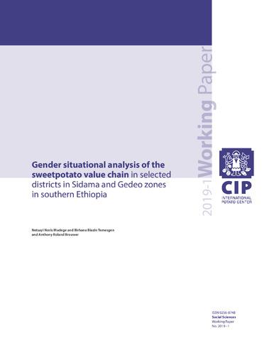 Gender situational analysis of the sweetpotato value chain in selected districts in Sidama and Gedeo Zones in southern Ethiopia