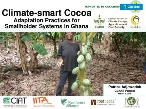 Climate-smart Cocoa: Adaptation Practices for Smallholder Systems in Ghana