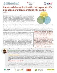Impacto del cambio climático en la producción de cacao para Centroamérica y El Caribe. Atlas