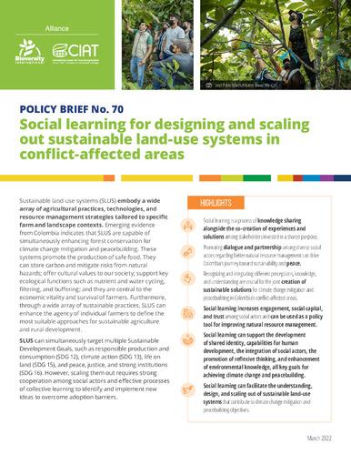 Social learning for designing and scaling out sustainable land-use systems in conflict-affected areas