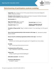 Mainstreaming of participatory systems modeling