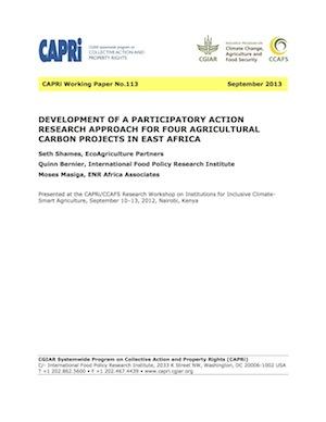 Development of a participatory action research approach for four agricultural carbon projects in East Africa