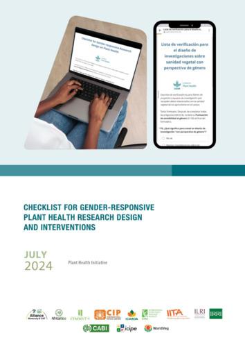 Checklist for Gender-Responsive Research Design and Interventions on Plant Health