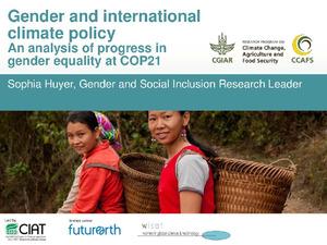 Gender and international climate policy: An analysis of progress in gender equality at COP21