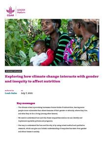 Exploring how climate change interacts with gender and inequity to affect nutrition