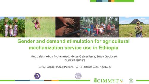 Gender and demand stimulation for agricultural mechanization service use in Ethiopia