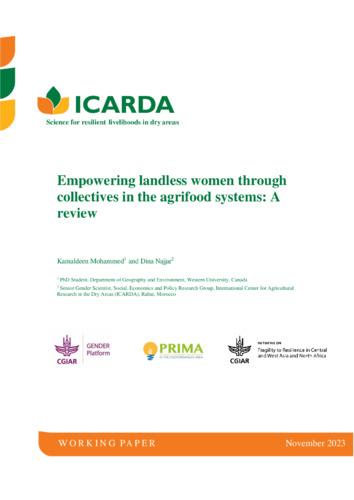 Empowering landless women through collectives in the agrifood systems: A review