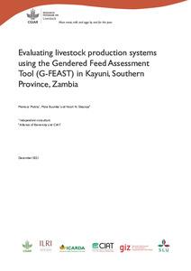Evaluating livestock production systems using the Gendered Feed Assessment Tool (G-FEAST) in Kayuni, Southern Province, Zambia