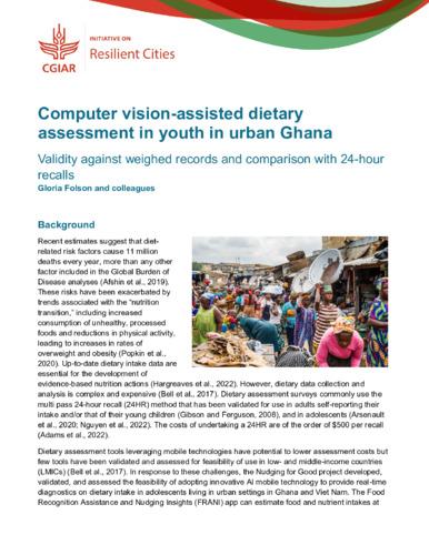 Computer vision-assisted dietary assessment in youth in urban Ghana: Validity against weighed records and comparison with 24-hour recalls